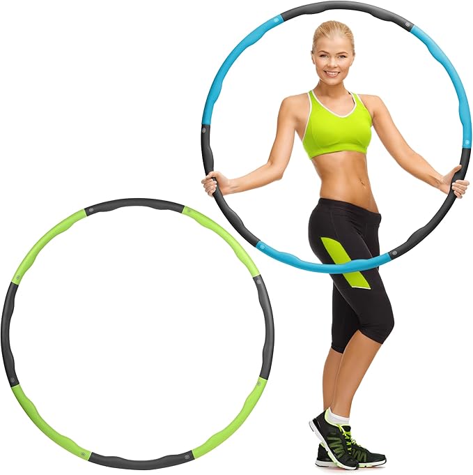 [2 件装] 加重hoola hoop 用于锻炼 - 2 磅(约 0.